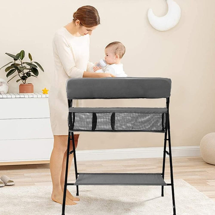 Baby Wickeltisch, Multifunktions-Wickelkommode, Babypflegetisch, Mobiler Wickeltisch mit Ablagefäche