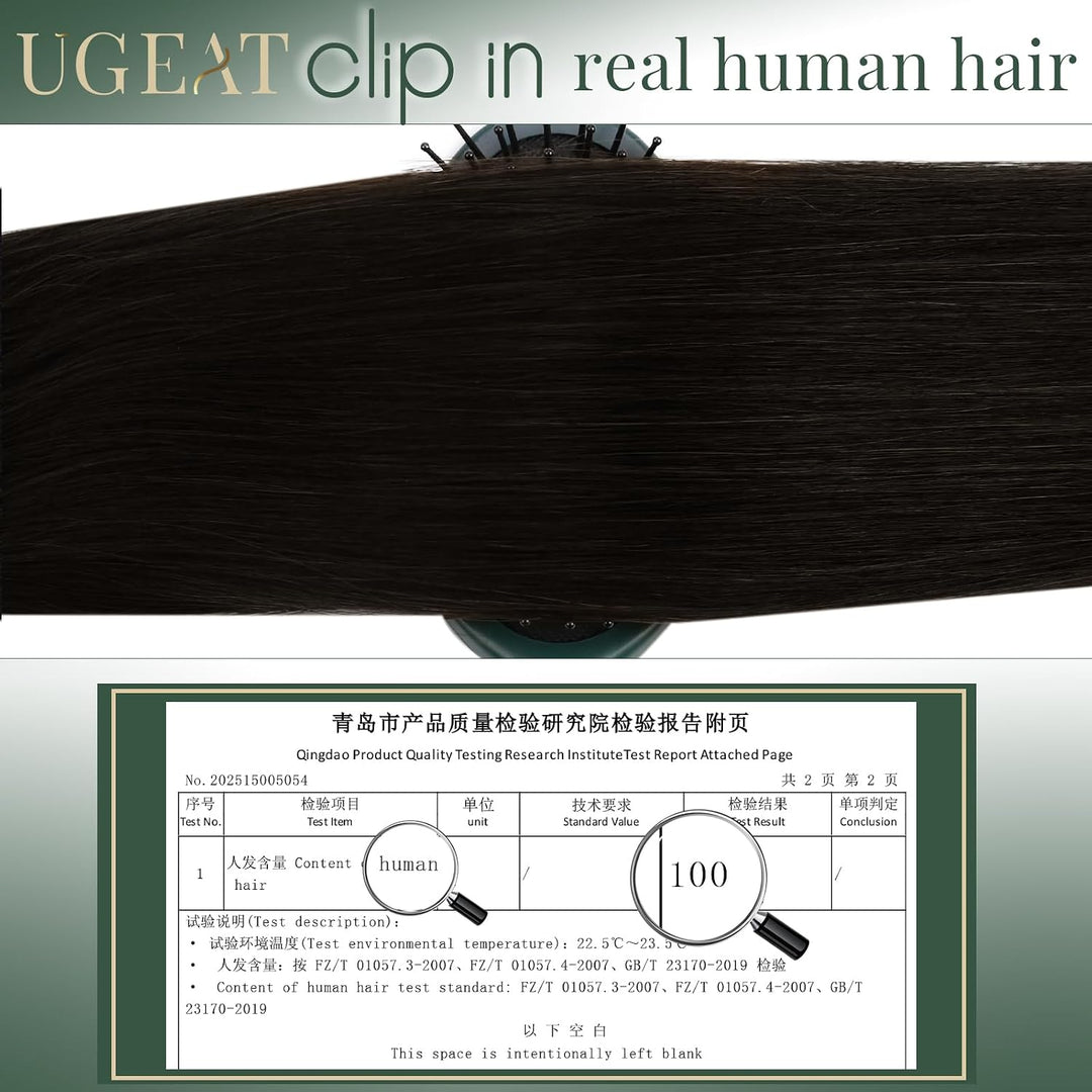 Ugeat Clip in Extensions Echthaar Dick 120 Gramm Haarverlängerung Mit Clips Doppelt Tressen 55cm Far