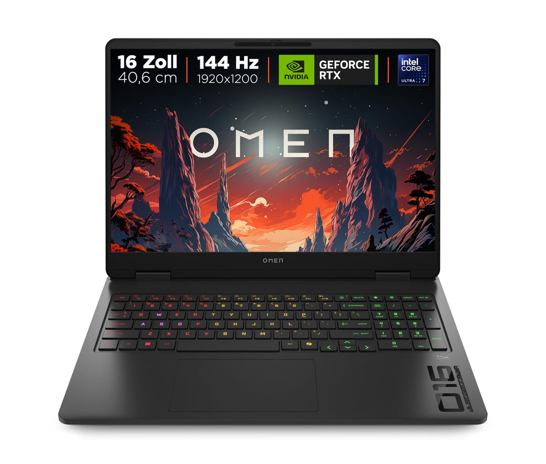Omen Gaming Laptop, 16 Zoll 2K Display 144Hz, Intel Core Ultra 7 255H, NVIDIA GeForce RTX 5060, 24GB