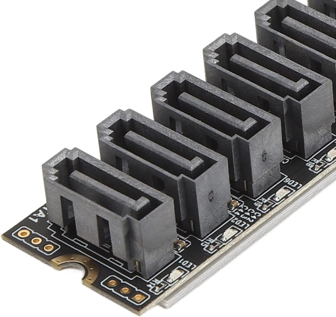 Elprico M.2 SATA3.0-Adapterkarte High Speed ASM1166 PCIE-Erweiterung mit Smart Indicator