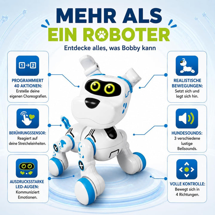 Xtrem Bots - Bobby | Roboter Hund | Roboter Hund Kinder | Roboterhund | Interaktiver Hund | Spielzeu