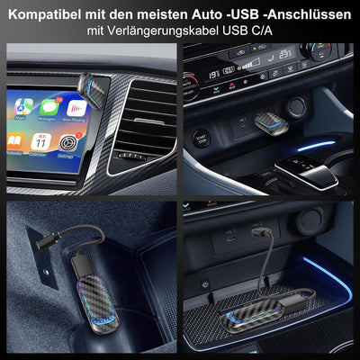 Wireless CarPlay Adapter & Wireless Android Auto Adapter – 2-in-1 Mini Adapter für werkseitig verkab