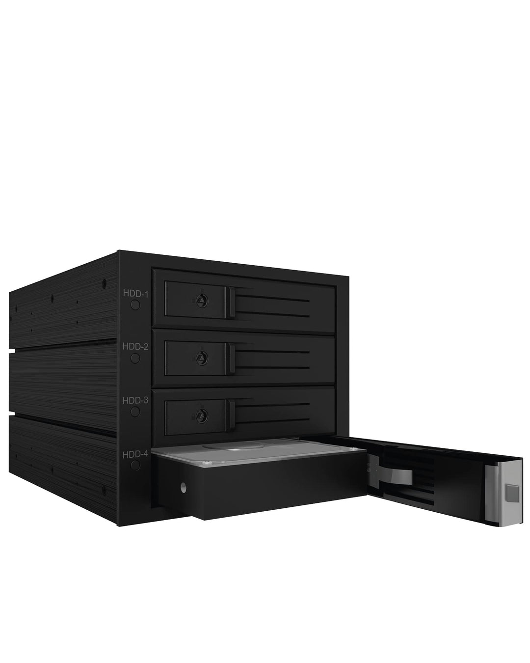 ICY BOX Wechselrahmen Backplane für Festplatten, 4x 3,5 Zoll in 3x 5,25 Zoll Schacht, SATA, Lüfter,