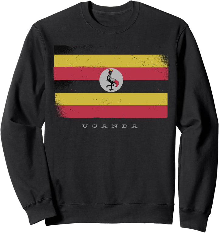 Flag of Uganda Grunge Distressed Design Sweatshirt