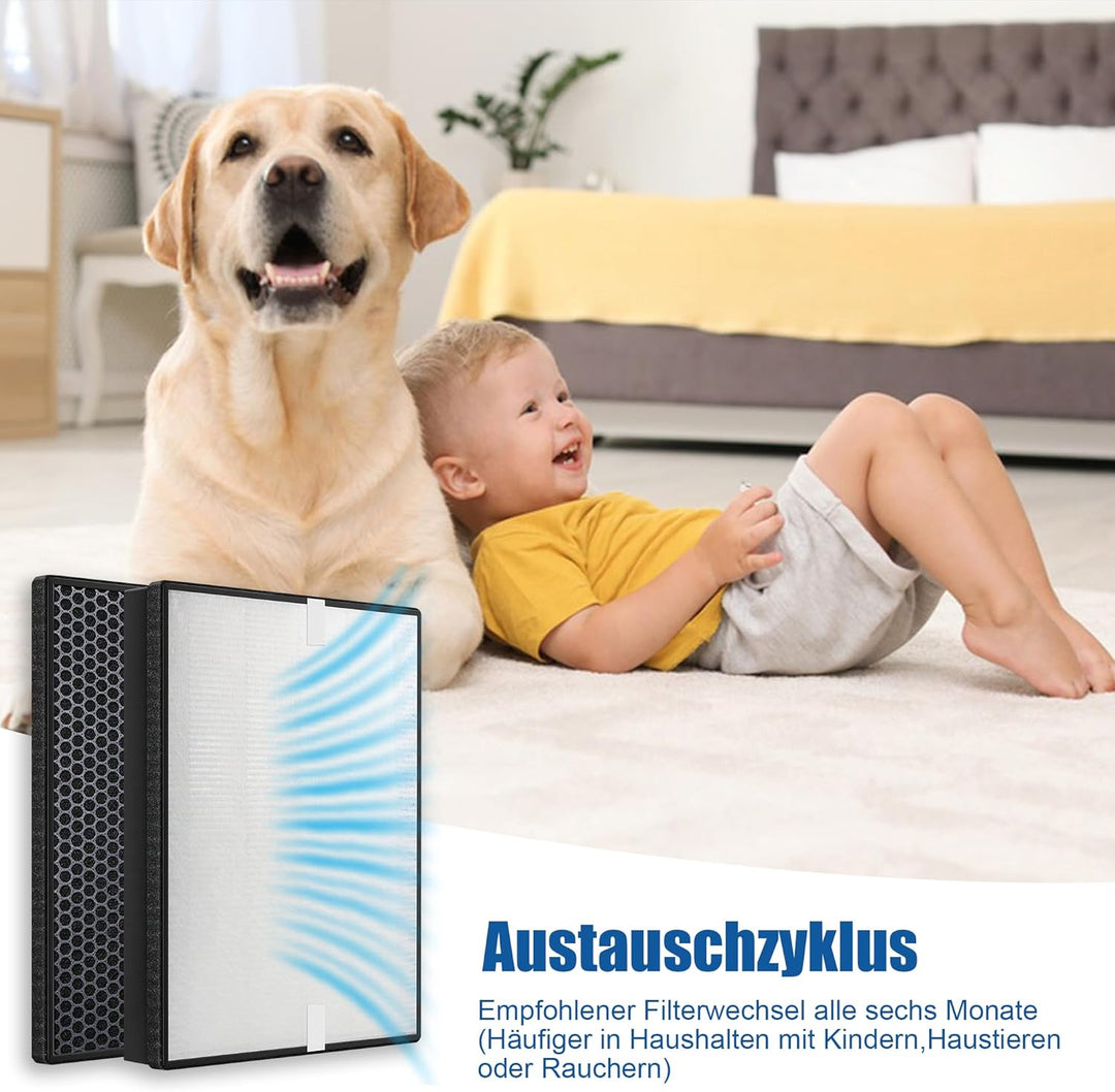 Allyson Ersatzfilter für Philips Luftreiniger AC2882, AC2887, AC2889 & AC3829 – HEPA & Aktivkohle –