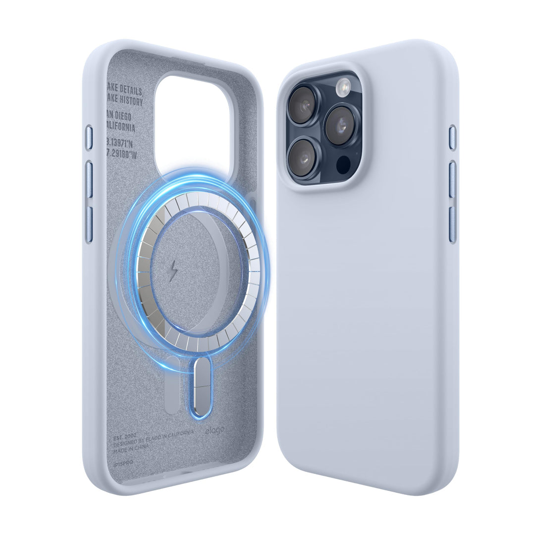 elago Magnetische Silikonhülle Kompatibel mit iPhone 15 Pro Hülle, Kompatibel mit MagSafe Alles Zube