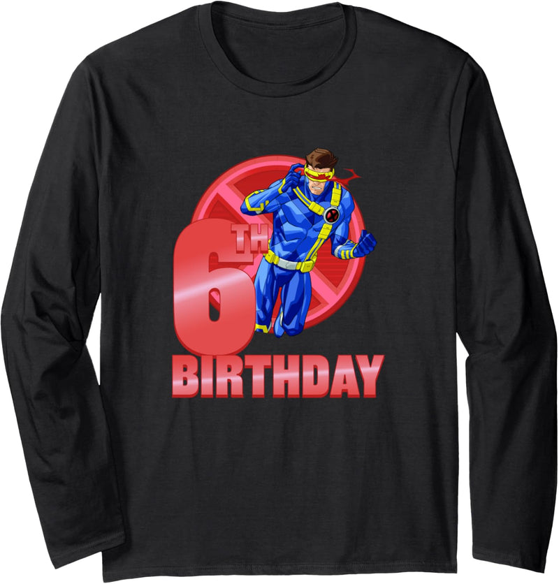 Marvel X-Men Cyclops 6th Birthday Badge Langarmshirt