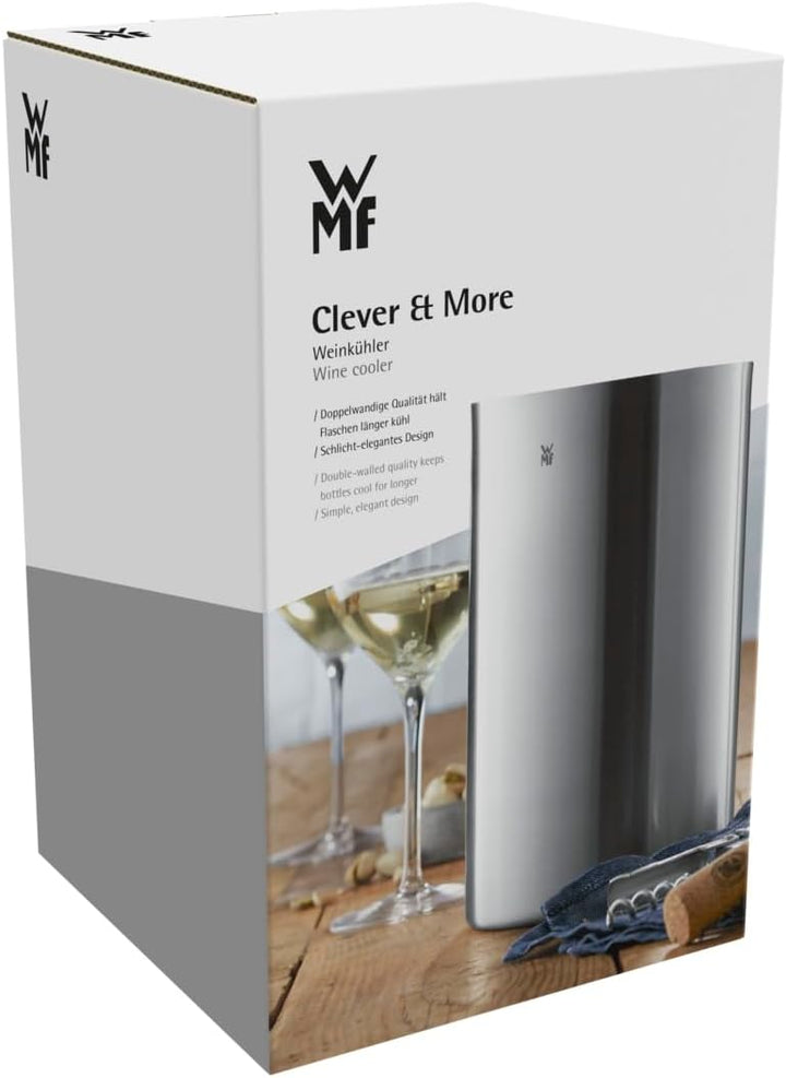 WMF Clever&More Sekt-Weinkühler Edelstahl 19,5 cm, Flaschenkühler doppelwandig, hält länger kühl, Se