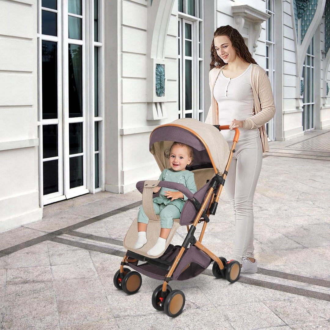 homewell Baby Kinderwagen klappbar, Buggy Kinderbuggy, 0-6 Jahre, flache Liegeposition, Einhändig Kl