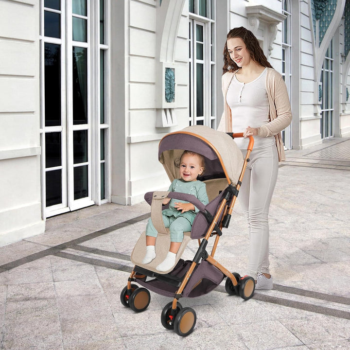 homewell Baby Kinderwagen klappbar, Buggy Kinderbuggy, 0-6 Jahre, flache Liegeposition, Einhändig Kl