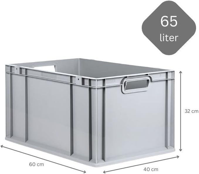 PROREGAL SuperSparSet 5x Eurobox NextGen Grip mit Scharnierdeckel und blauen Schiebeschnappverschlüs