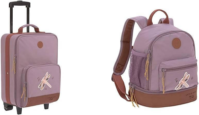 LAESSIG Kinder Trolley Reisekoffer mit Packriemen und Rollen 18,3 Liter, 46 cm, 3 Jahre,Lila & Kinde