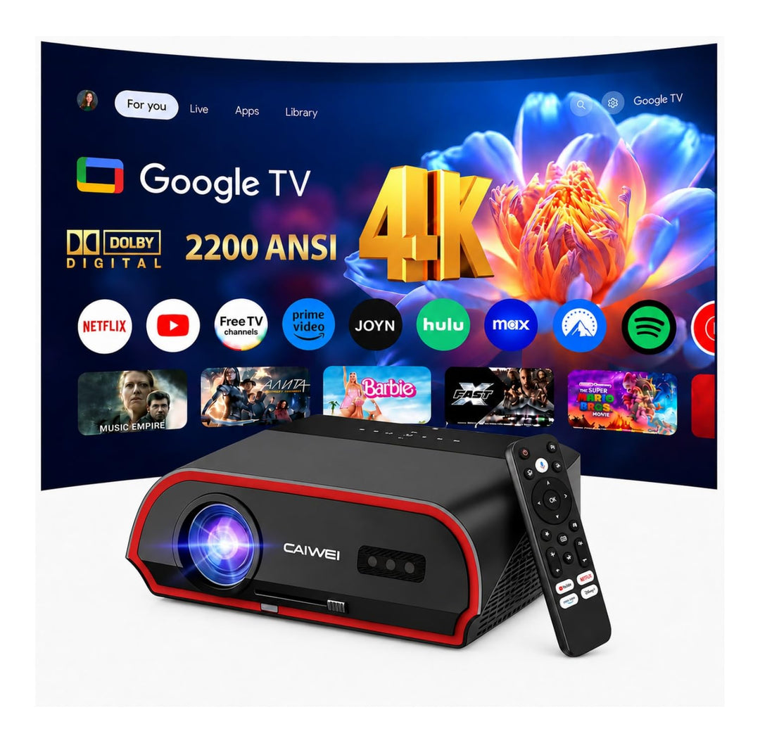 Smart 4K Beamer Tageslicht Tauglich,2200 ANSI, WiFi 6, HDMI 2.1, NFC Cast, Bluetooth 5.4, Dolby Digi