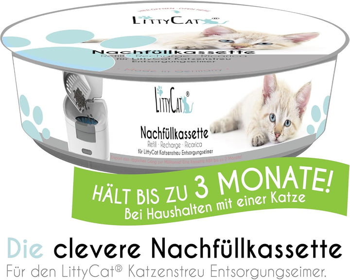Littycat Nachfüllkassetten für Littycat Katzenstreuentsorgungseimer - 12er Pack (12er