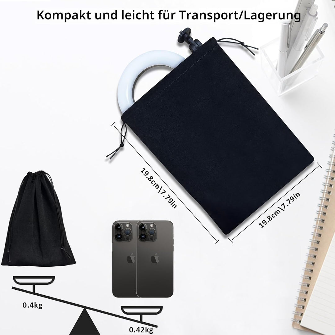 Schreibtisch-Ringlicht mit Teleskop-Ständer, Reise-Desktop-Hola-Licht für Telefon, Selfie, Laptop, Z