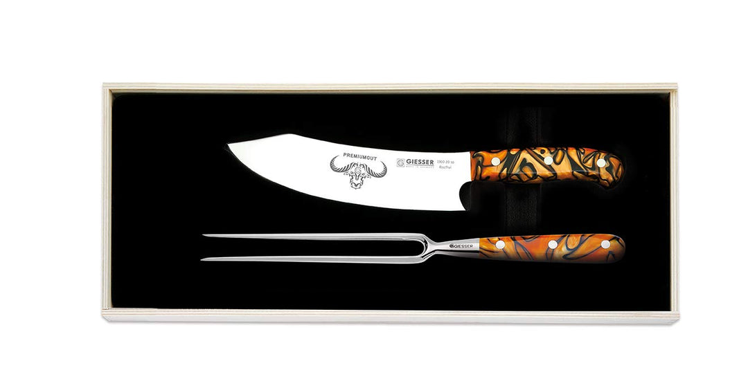 Giesser Qualitätsmesser Küchenmesser Tranchiermesser Premiumcut Tranchierset 2er Set (Spicy Orange),