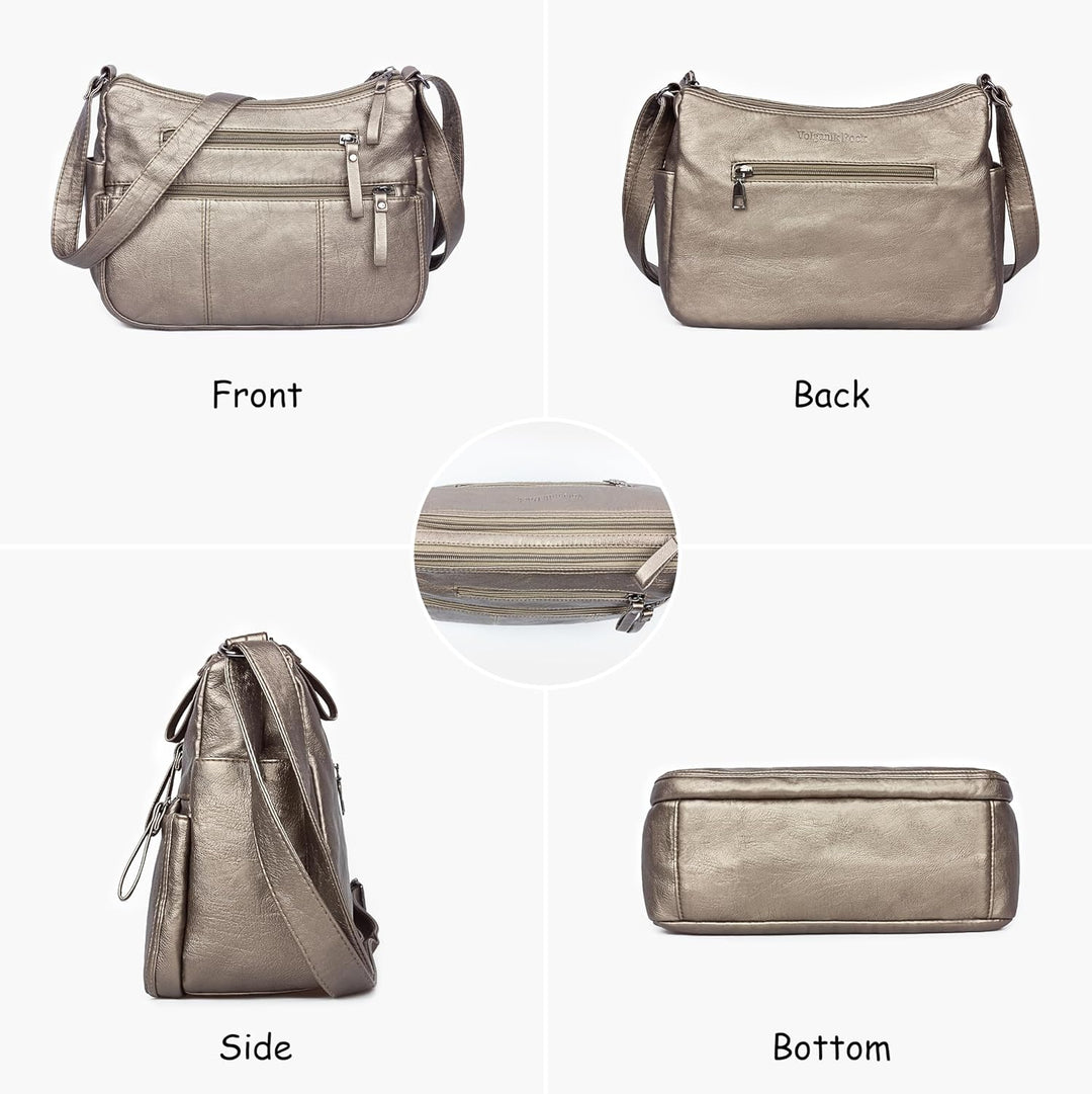 VOLGANIK ROCK Geldbörsen für Damen, weiches PU-Leder, Schultertasche, Damen, Crossbody-Geldbörse, Ta