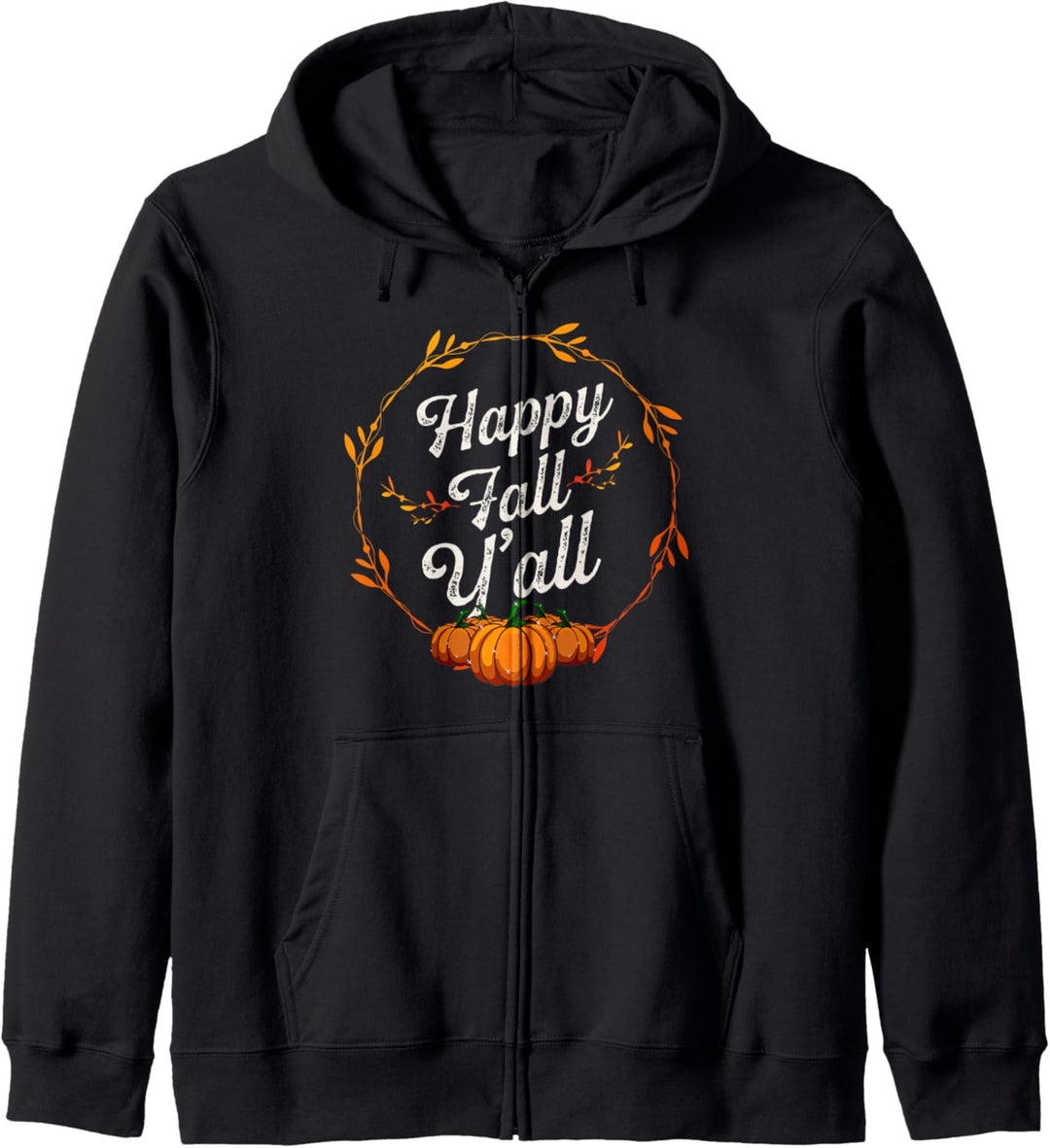 Happy Fall Y'all Hello Cute Pumpkin Floral Letters Retro Kapuzenjacke