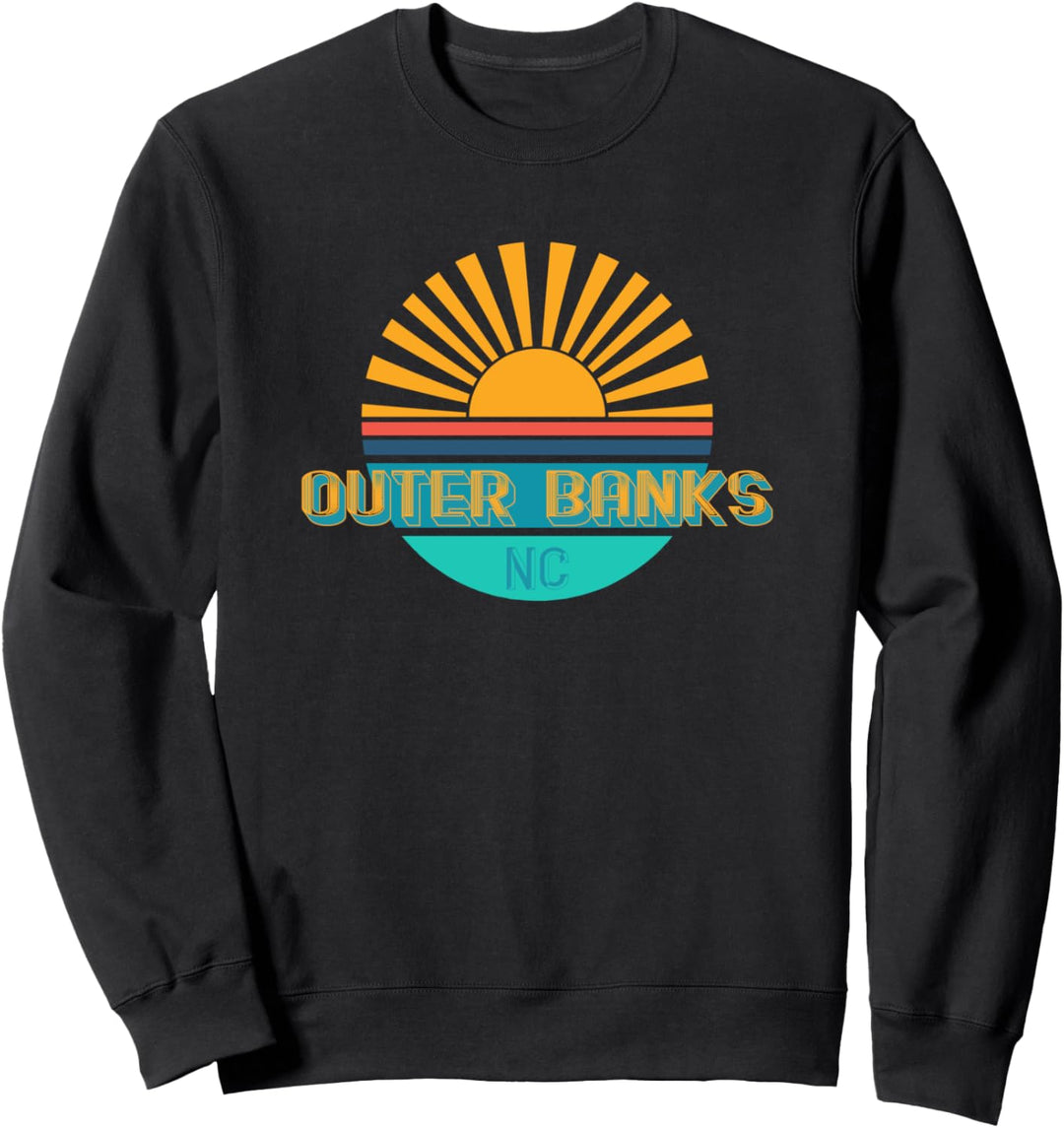 North Carolina Ocean Horizon Retro Sunset NC OBX-Aussenbanken Sweatshirt