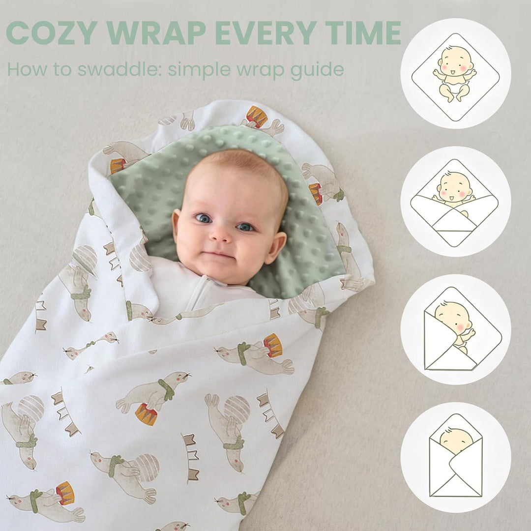 Miracle Baby Einschlagdecke babyschale Sommer für Kinderwagen | Universal 90x90cm, mit 8 Punkt Gurt