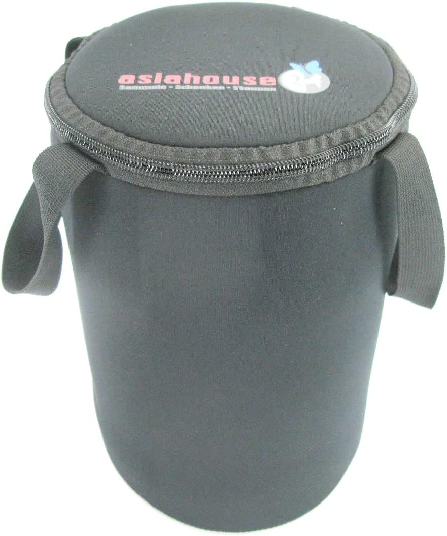 Bierfasskühler 5L aus 5-6mm dickem bestem Neopren mit Tragegriff und Reissverschluss (Schwarz), Schw
