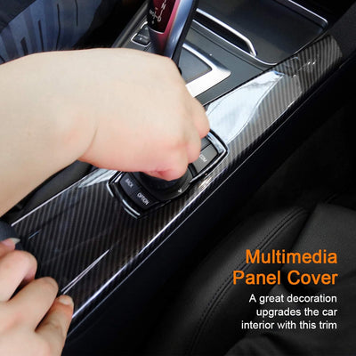 Multimedia Panel Cover Trim, Fydun 1 Stück Auto Innenverkleidungs Bedienfeld Aufkleber Carbonfaser M