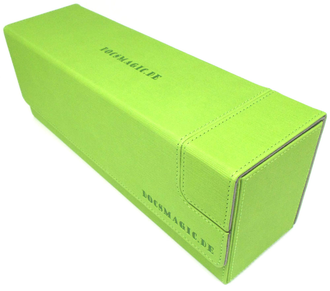 docsmagic.de Premium Magnetic Tray Long Box Light Green Medium - Card Deck Storage - Kartenbox Aufbe