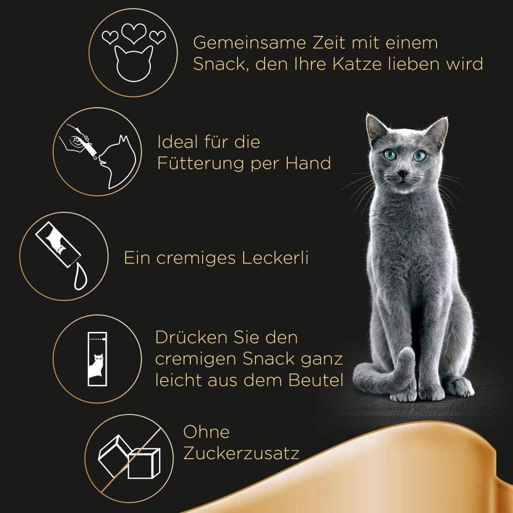 Sheba Creamy Snacks – Cremiges Katzen-Leckerli mit Rind – Praktische Sticks zum aus der Hand Schleck