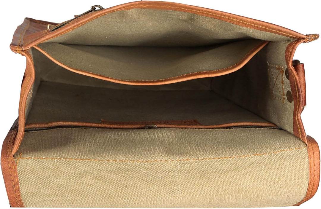 Komal's Passion Leather 27,9 cm (11 Zoll) Satcel iPad Messenger Bag für Damen und Herren Braun, Brau