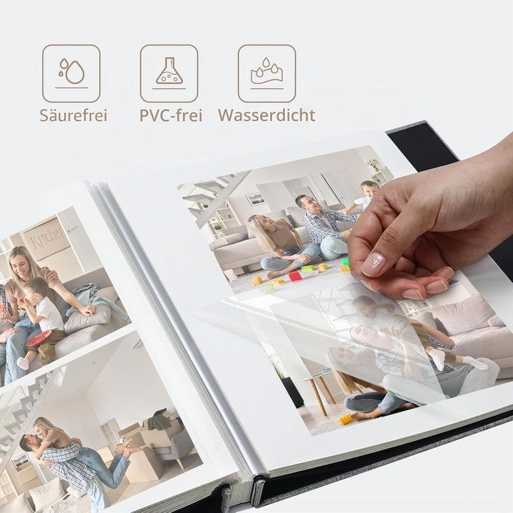 Vienrose Fotoalbum, selbstklebend, 10,2 x 15,2 cm, 12,7 x 17,8 cm, 21,6 x 27,9 cm, Scrapbook mit Met