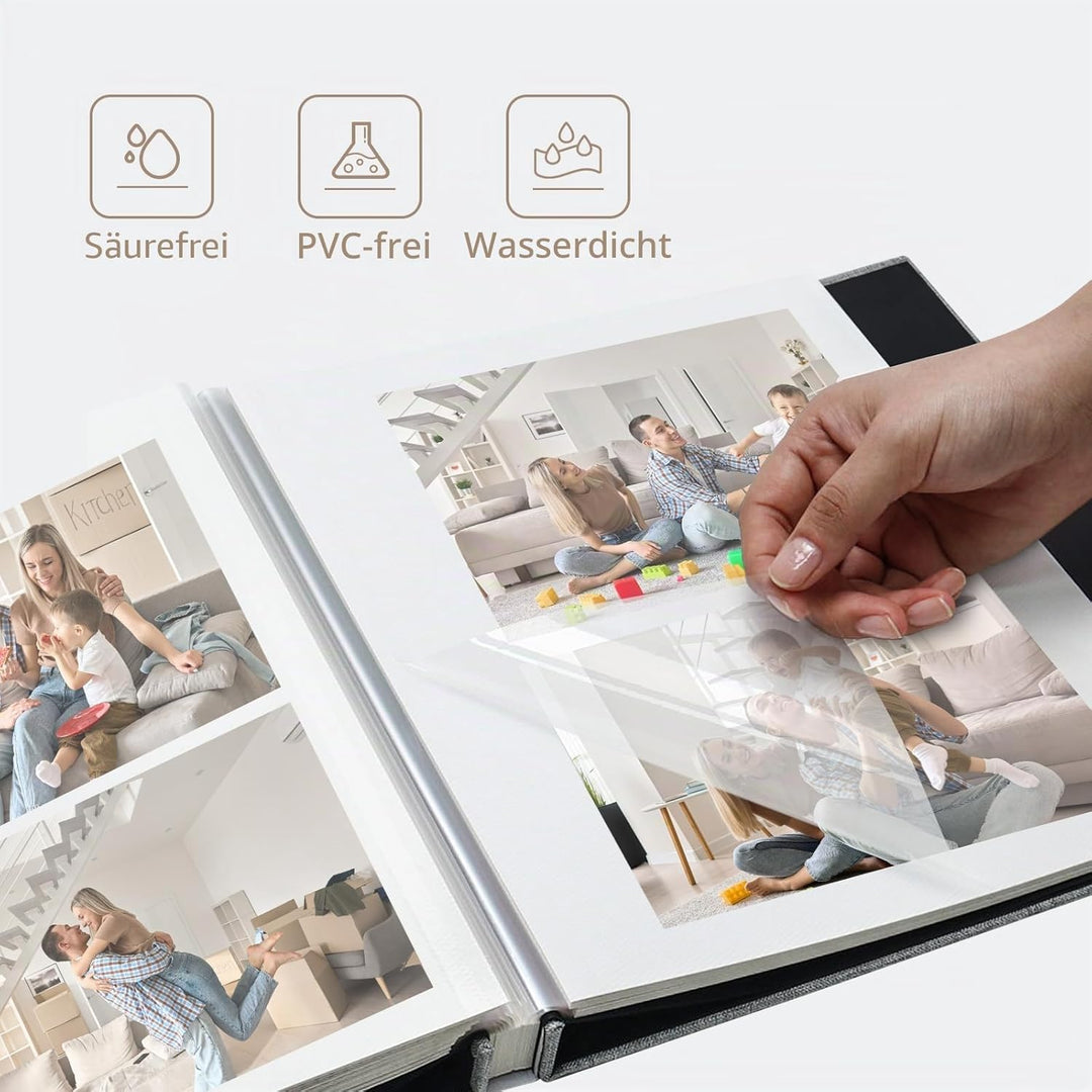 Vienrose Fotoalbum, selbstklebend, 10,2 x 15,2 cm, 7,6 x 12,7 cm, 21,6 x 27,9 cm mit Metallic-Stift