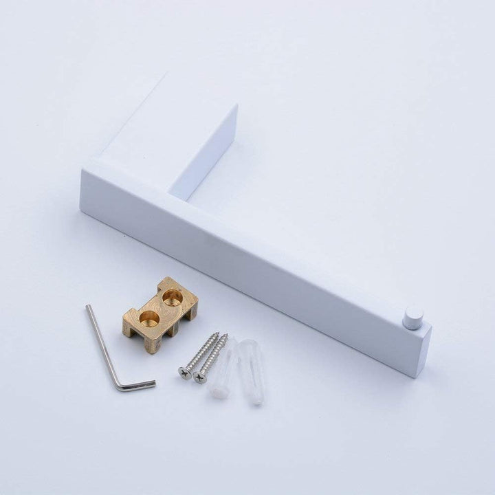 Edelstahl Badezimmer-Set, 4-teilig mit Bademantelhaken, WC-PapierHalter, Handtuchring,Badetuchhalter