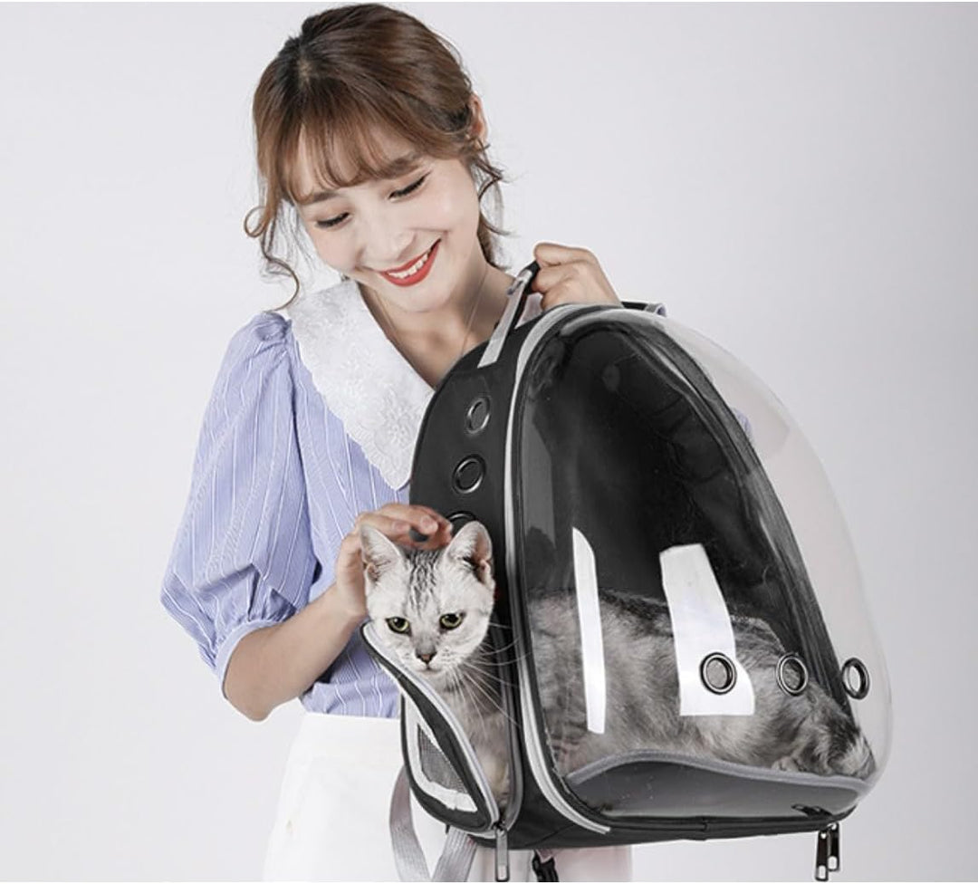 Haustier Rucksack Purlov mit transparentem Plexiglas Atmungsaktiv Raumkapsel für 10kg 23309