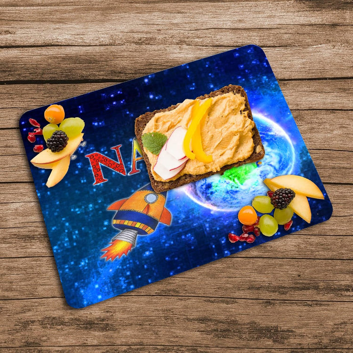 Vesperbrettchen personalisiert mit Name, Rakete | Frühstücksbrettchen, Brotzeitbrettchen, Schneidebr