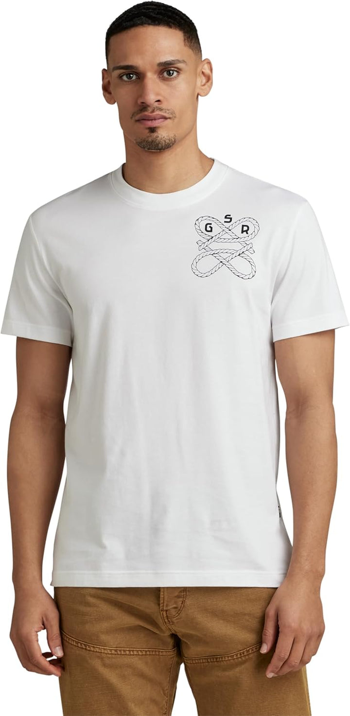 G-Star RAW Herren Puff Print Back Gr R T T-Shirts L Weiss (White D23713-336-110), L Wei&#xDF; (White
