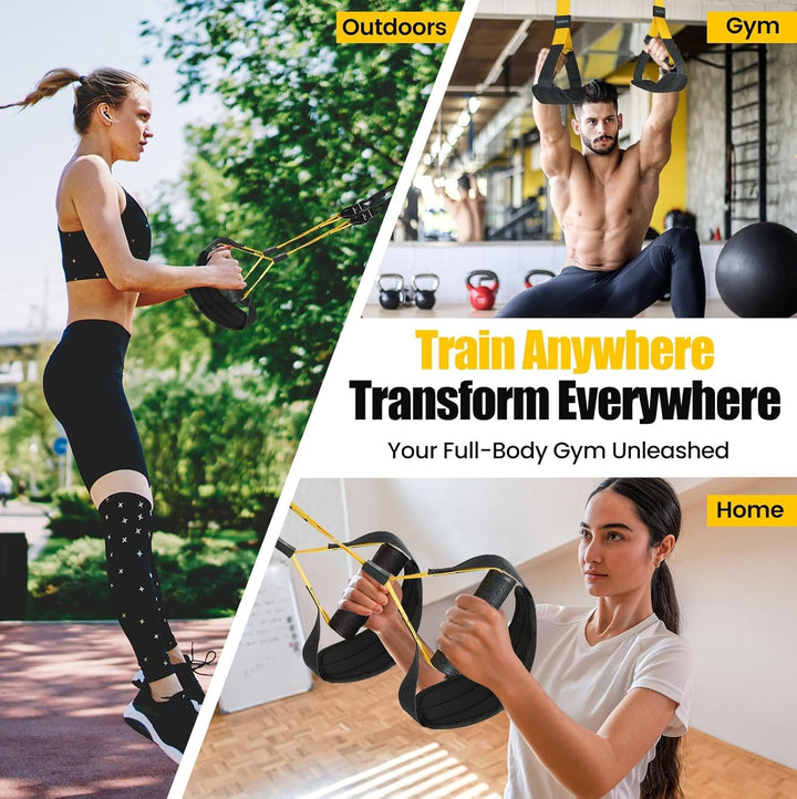 Schlingentrainer Set für Zuhause – Professioneller TRX Sling Trainer mit Türanker & Widerstandsbände