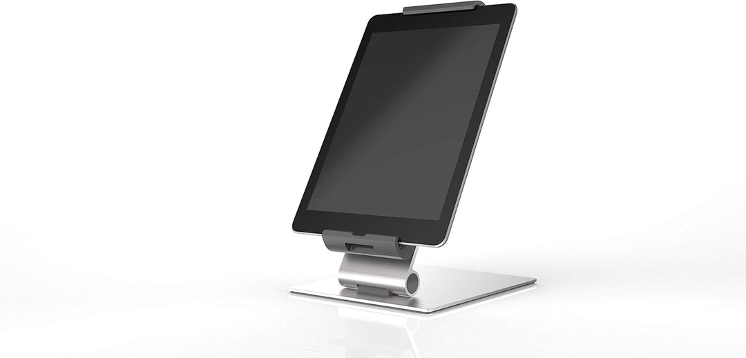Durable Tablet Tischhalterung (für Tablets 7-13 Zoll, 360° drehbar mit Diebstahlsicherung) silber/an