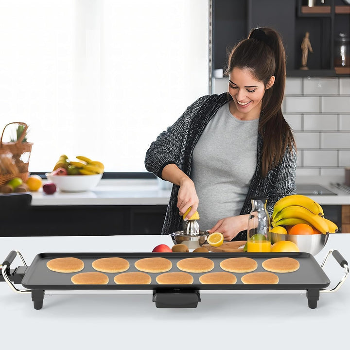 GOPLUS Elektrische Tischgrill, Teppanyaki Grill für 6-8 Personen, Elektrogrill mit 4 einstellbarer T