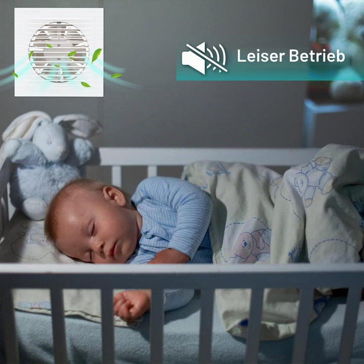 Ikodm Badlüfter 100mm Badezimmerlüfter Bad Lüfter Abluftventilator Wandmontage für Küche, Bad, Loftf