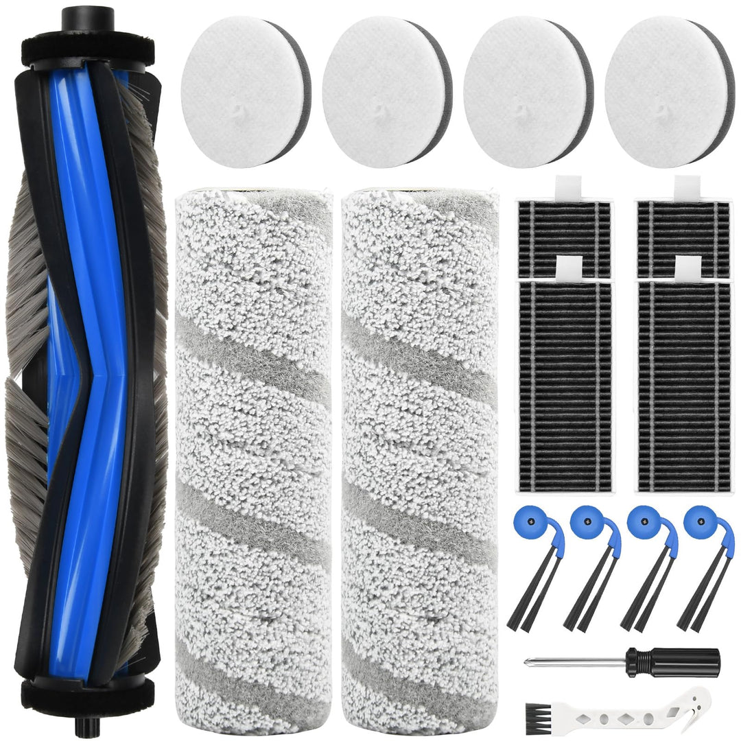 17 Stück Zubehör für Ecovacs Deebot X11 OmniCyclone, X11 Omni Saugroboter, 1 Hauptbürste, 2 Wischwal