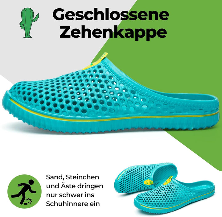 SAGUARO Clogs Pantoletten für Damen Sommer Hausschuhe Herren Aero I, Blau