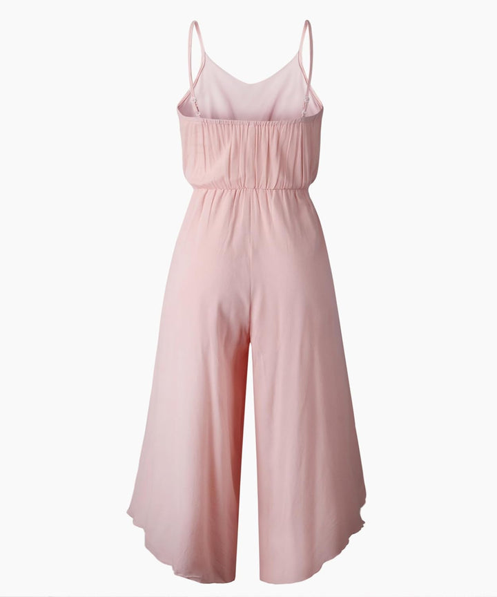 Jumpsuit Damen Sommer Lang: Sexy Cocktail Elegant Mode Gürtel Overall Hochzeit Hawaii Urlaub Strand