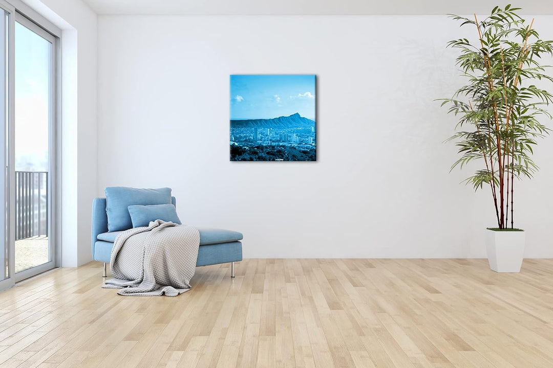 atemberaubender Anblick der Skyline von Warschau Format: 60x60 Effekt: Zeichnung als Leinwandbild, M