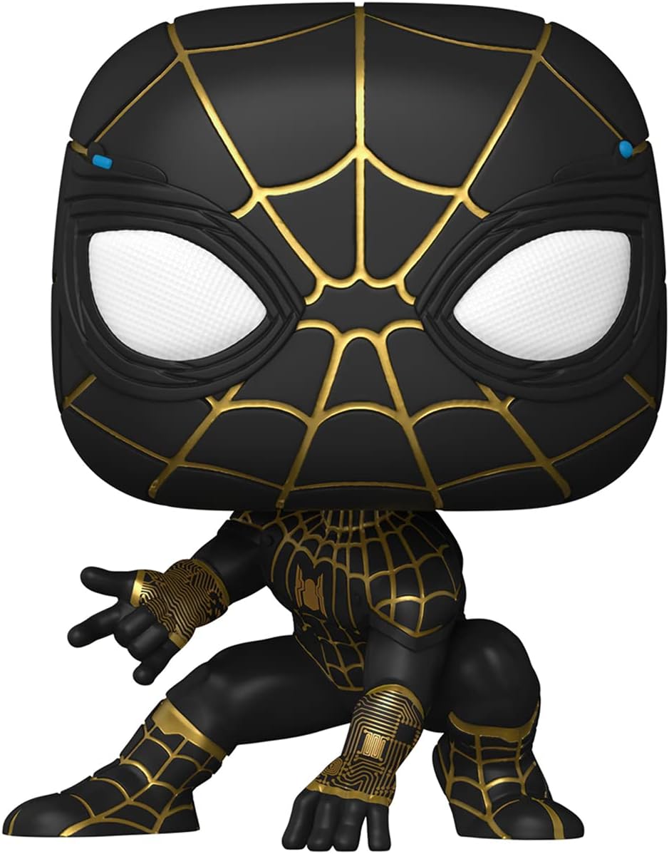 Funko POP! Jumbo: SM: Spider-Man Black & Gold Suit - Spiderman No Way Home - Vinyl-Sammelfigur - Ges