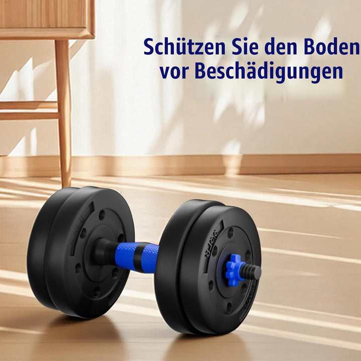 Hanteln-Verstellbar-Set, Kurzhanteln Schwarz 2er Set, Gewichte Hantel Kraftraining kann als Langhant
