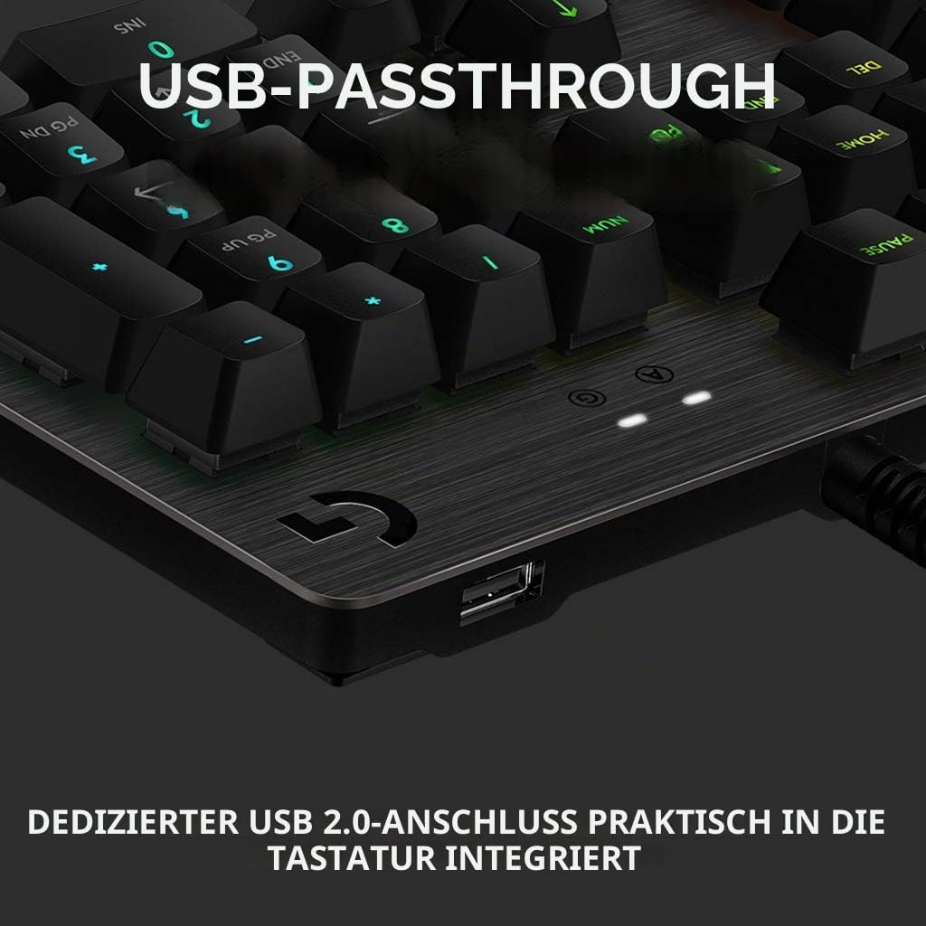 Logitech G512 mechanische Gaming-Tastatur, GX-Brown Taktile Switches, LIGHTSYNC RGB-Beleuchtung, USB