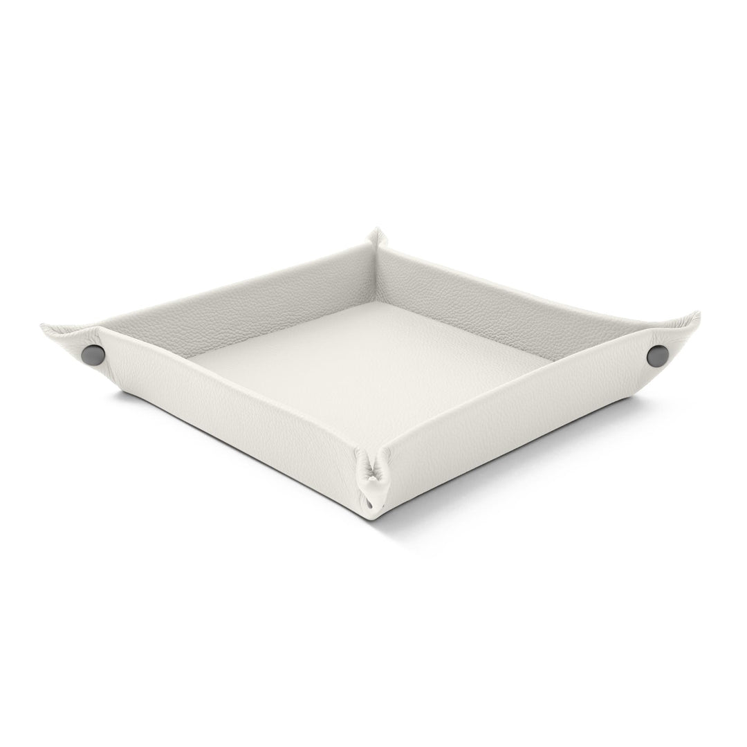 eglooh - Iris - Taschenleerer aus echtem Leder Weiss - Schreibtisch-Organizer mit modernem Design -