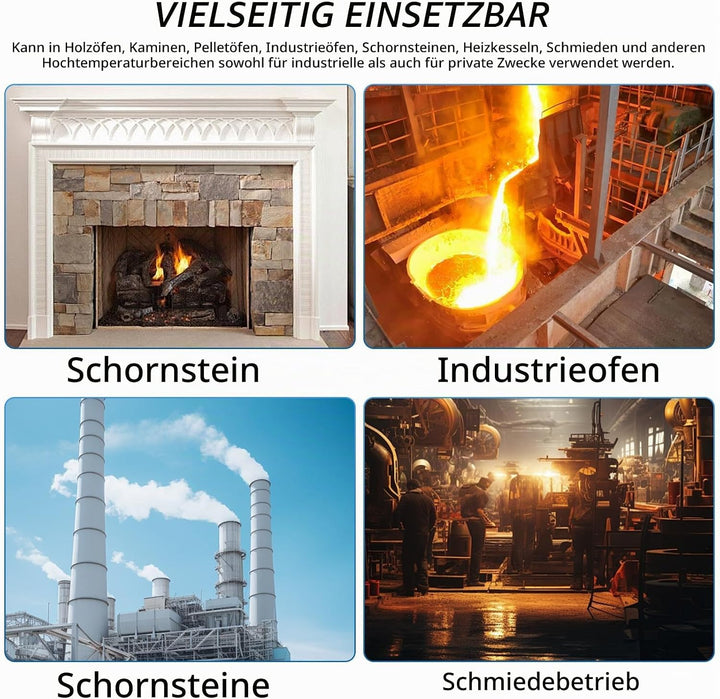 Keramikfaser-Isolierdecke 400x610x25mm (2 Stück) - Feuerfeste Hitzeschutzmatte für Öfen, Pelletöfen,