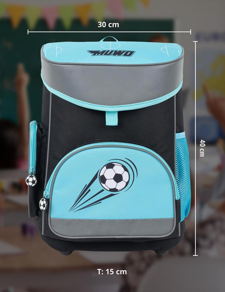 MUWO Kinder Schulranzen Set 5tlg. ergonomischer leichter Schulrucksack mit Sporttasche, Turnbeutel,