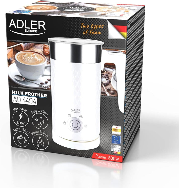 Adler Europe AD4494 Elektrischer Milchaufschäumer, Erwärmung, Antihaft-Beschichtung, 4 Funktionen: C
